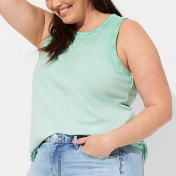 Torrid Mint Green Classic Fit Top - Slashed Back - Picture 2 of 7